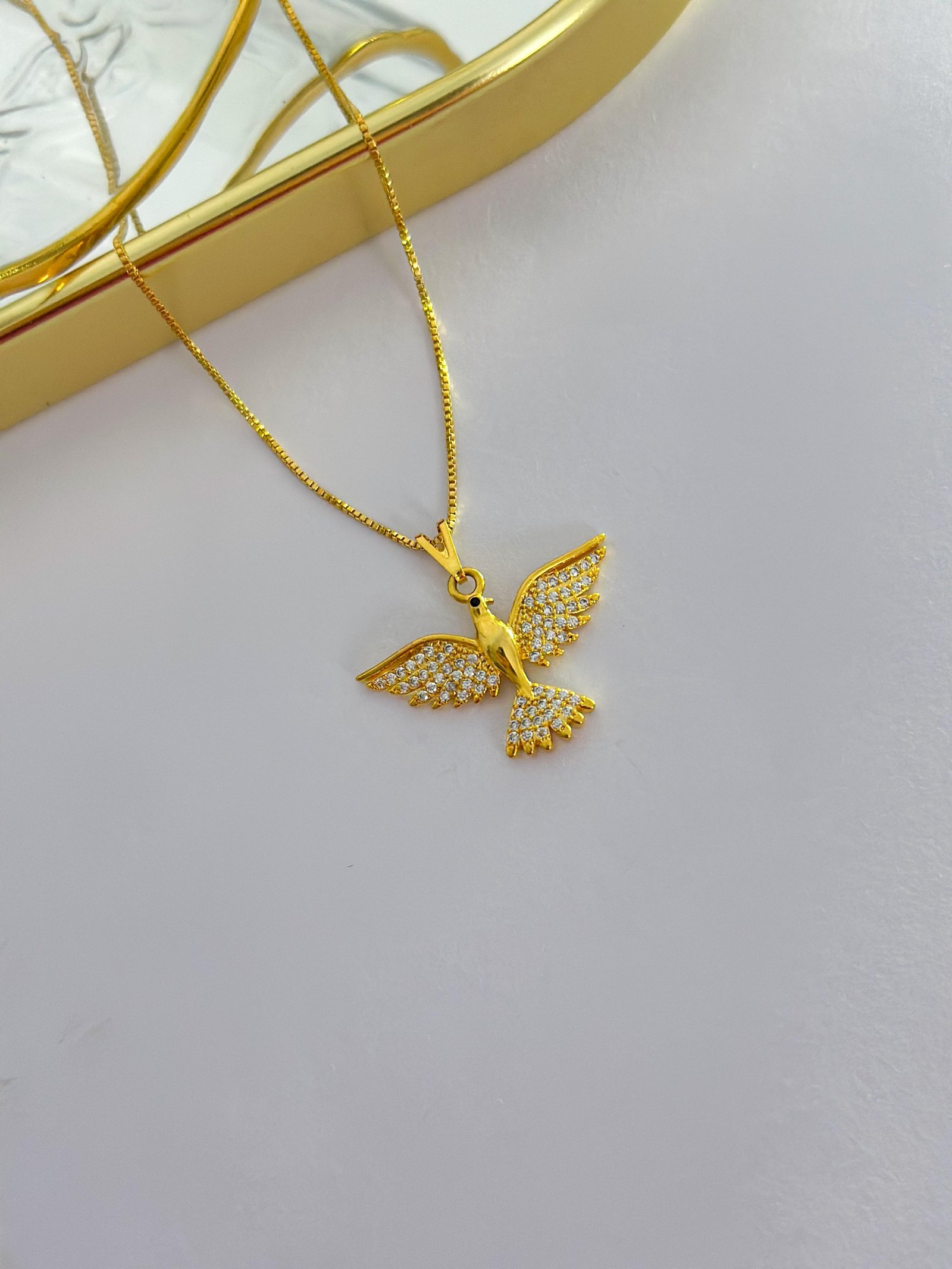 Colar Folheado Cravejado Zirconia