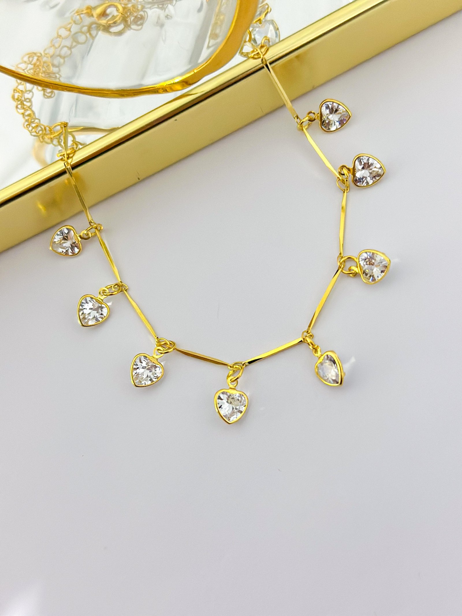 Chocker Folheada Palito e Pedra 