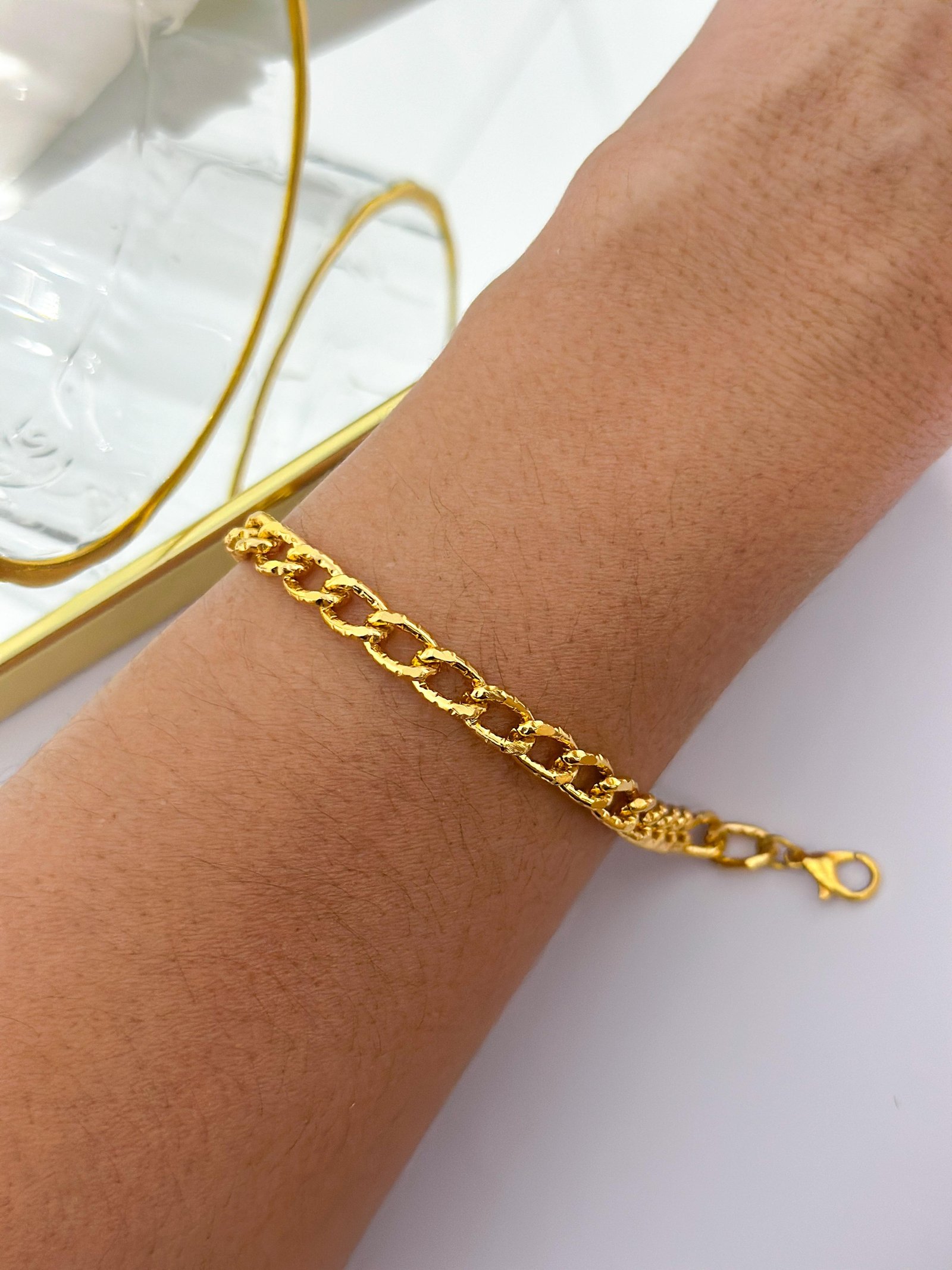 Pulseira Folheada Corretaria Grumet Dourada