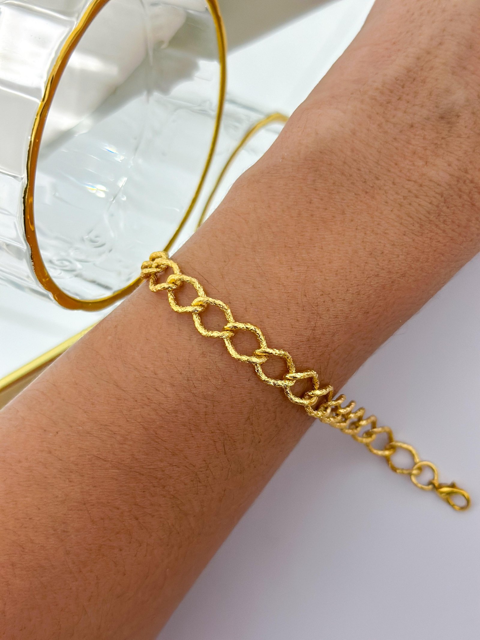 Pulseira Folheada Corretaria Grumet  Longo  Dourado