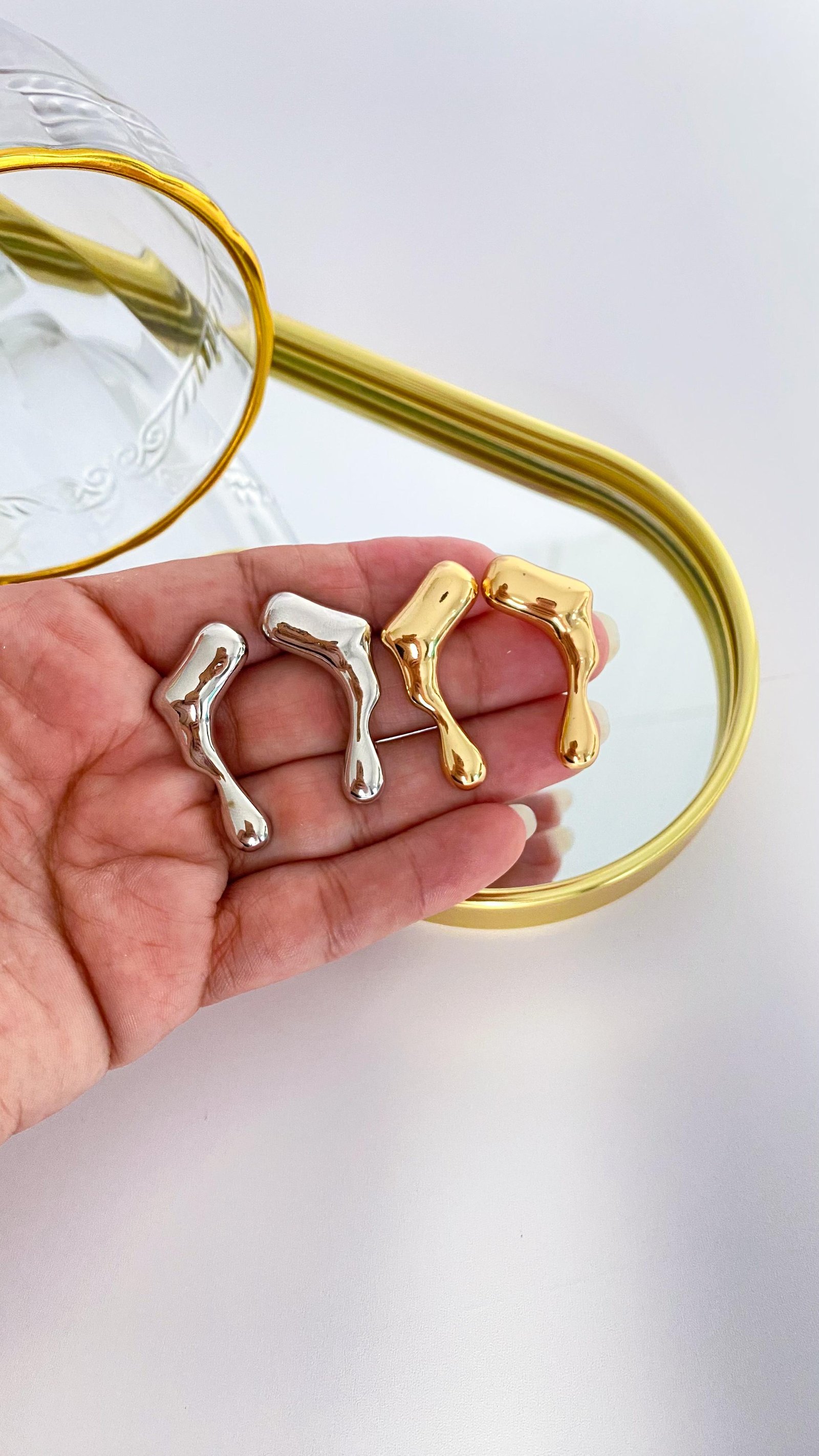 Brinco Folheado Organico 