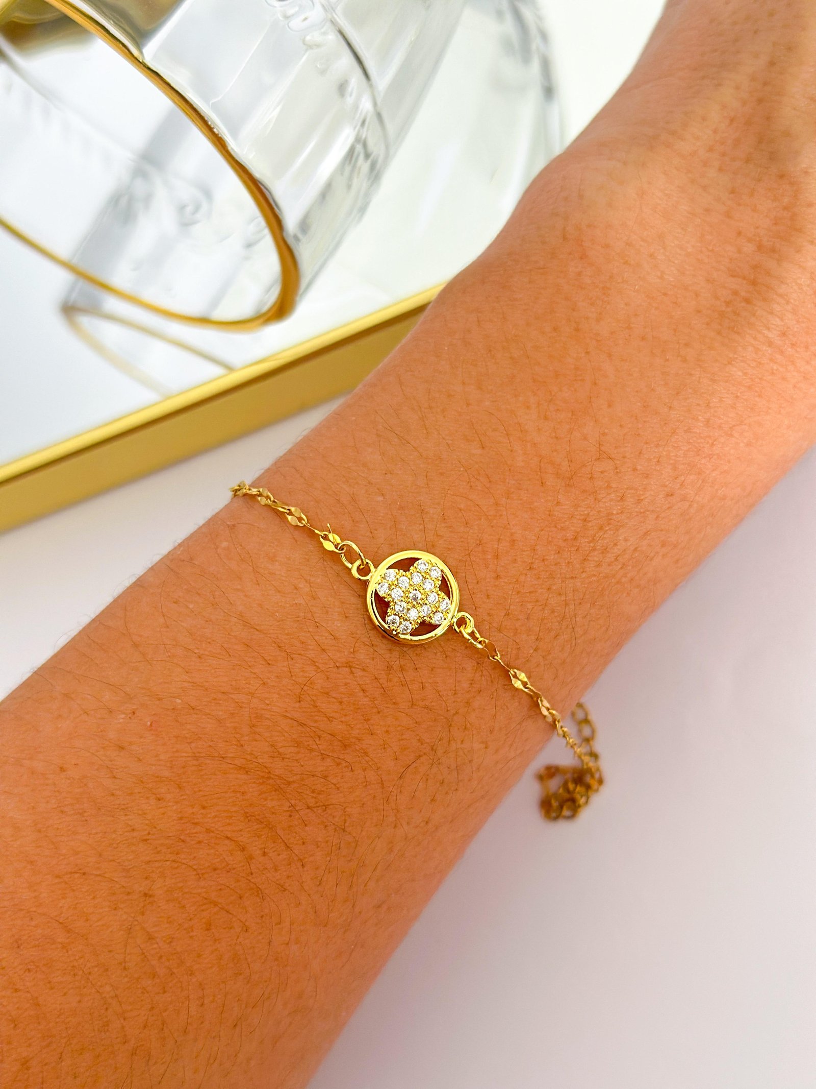 Pulseira Aço Inox Virginia Cravejada