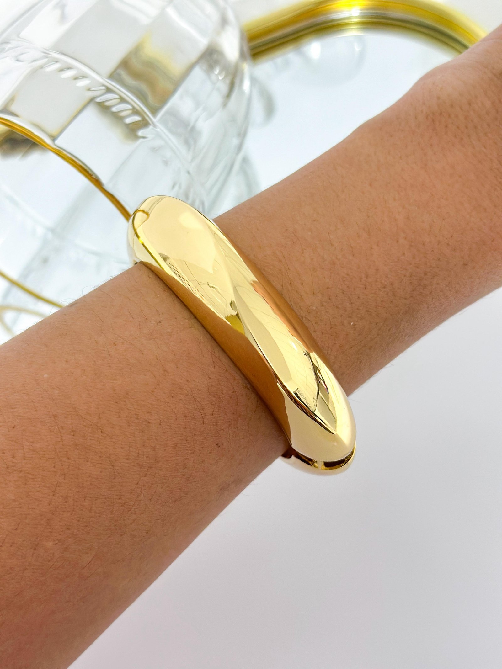 Bracelete Folheado Robusto Redondo 