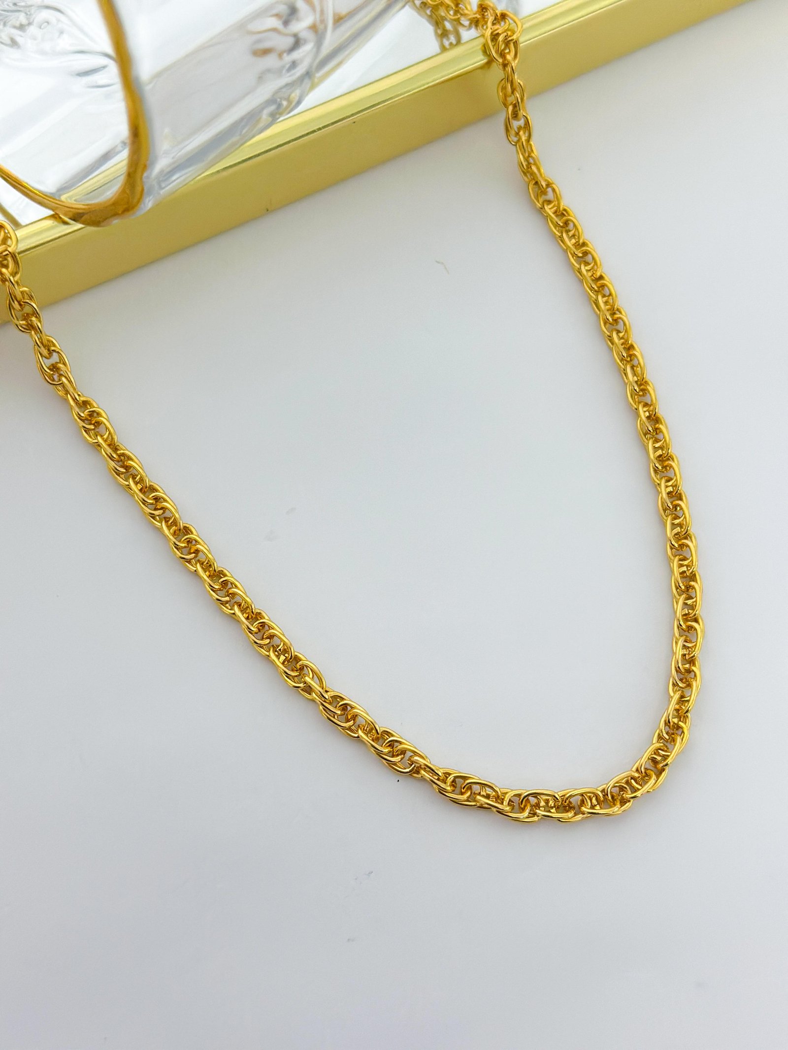 Colar Folheado Correntaria Groumet Dourada