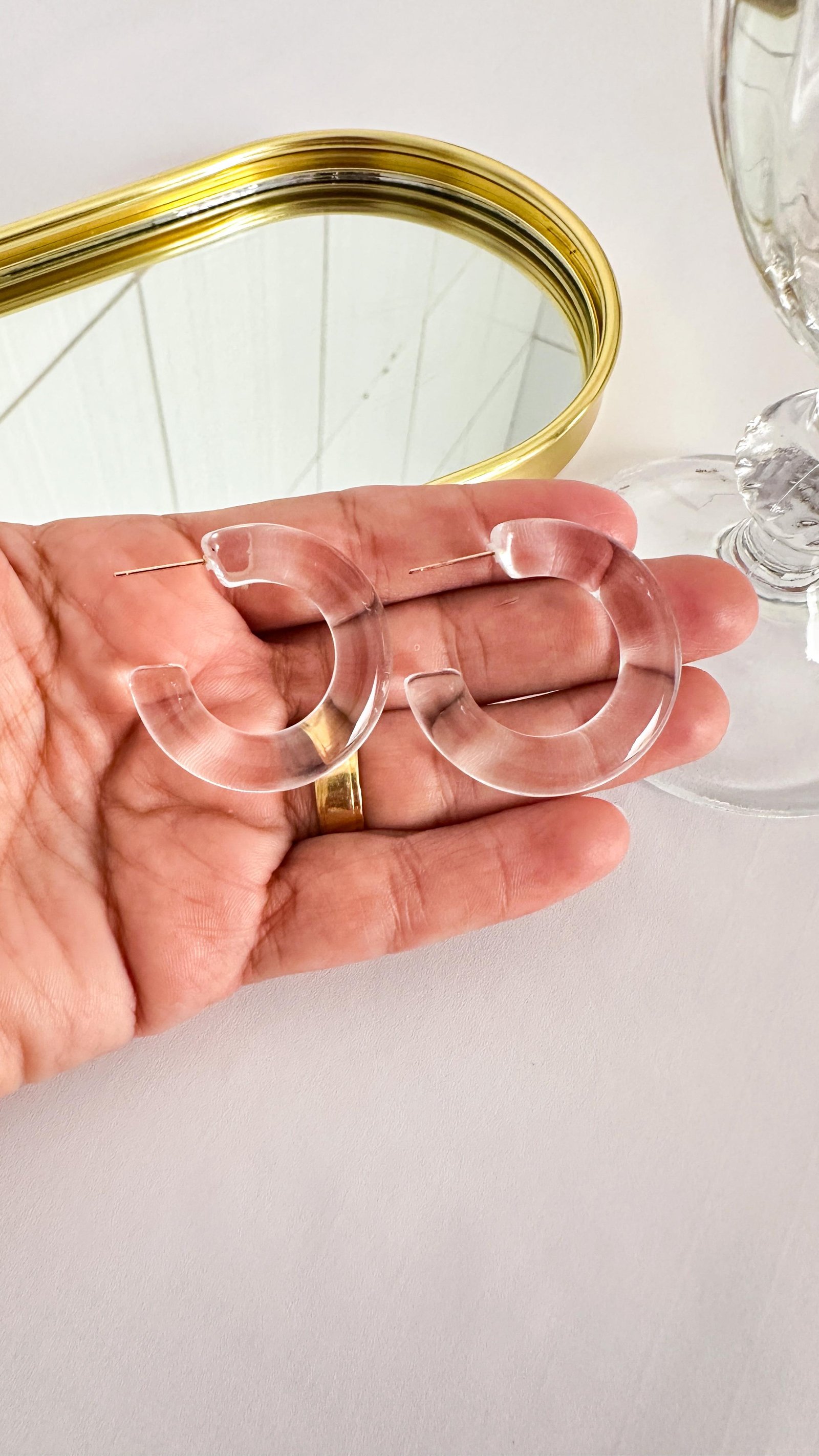 Argola Tubo M Transparente 