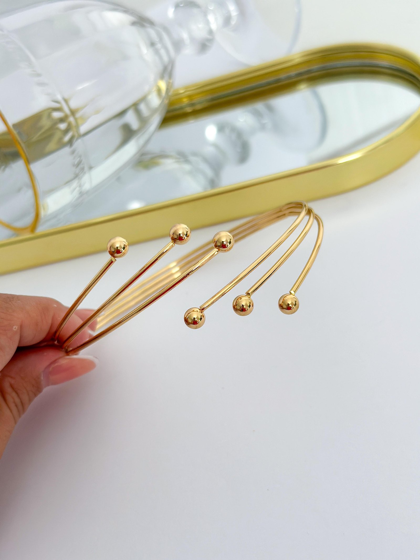 Bracelete Superior folheado esfera Dourado