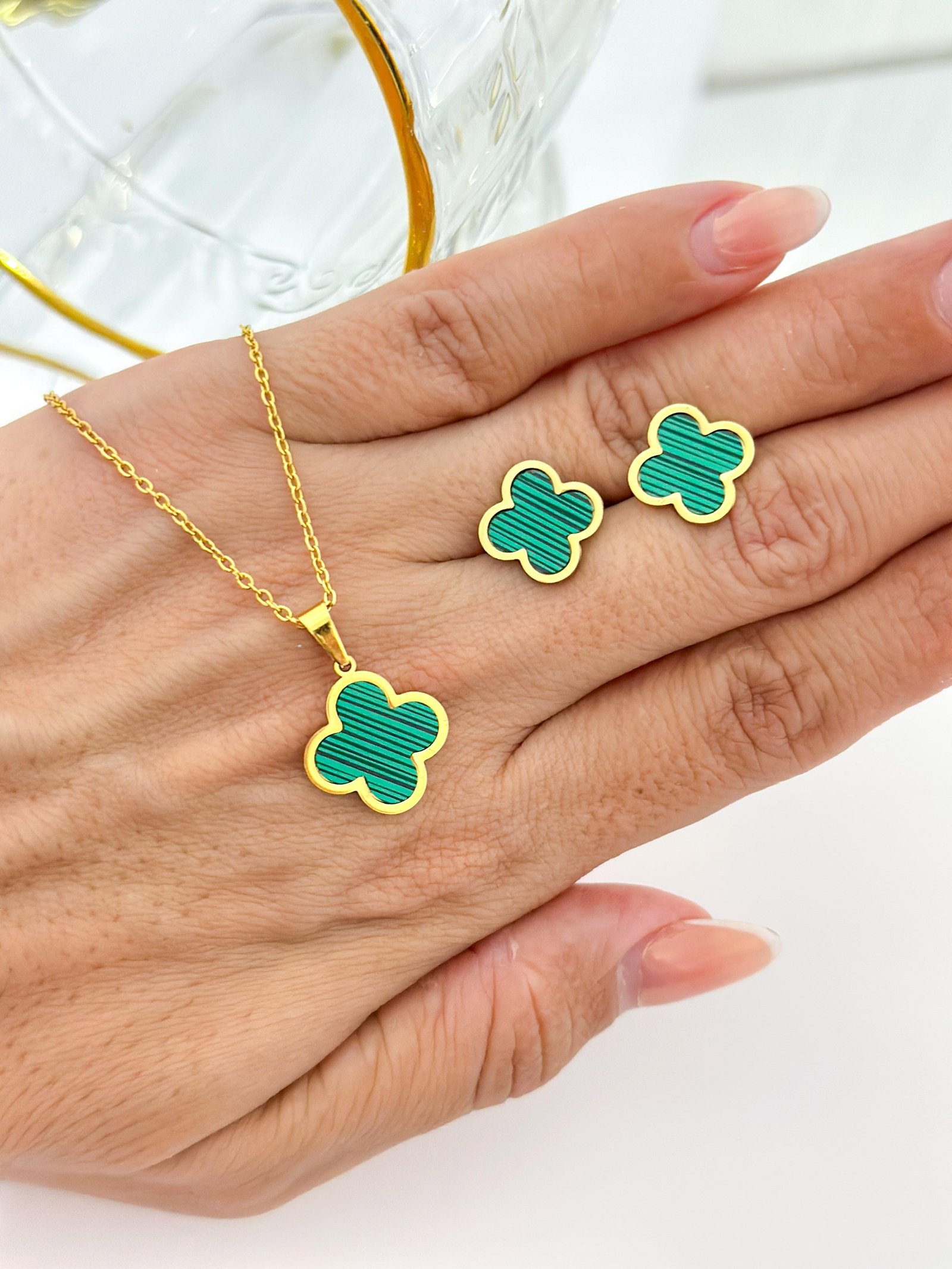 Conjunto Aço Inox Virginia Resinado Dourado 