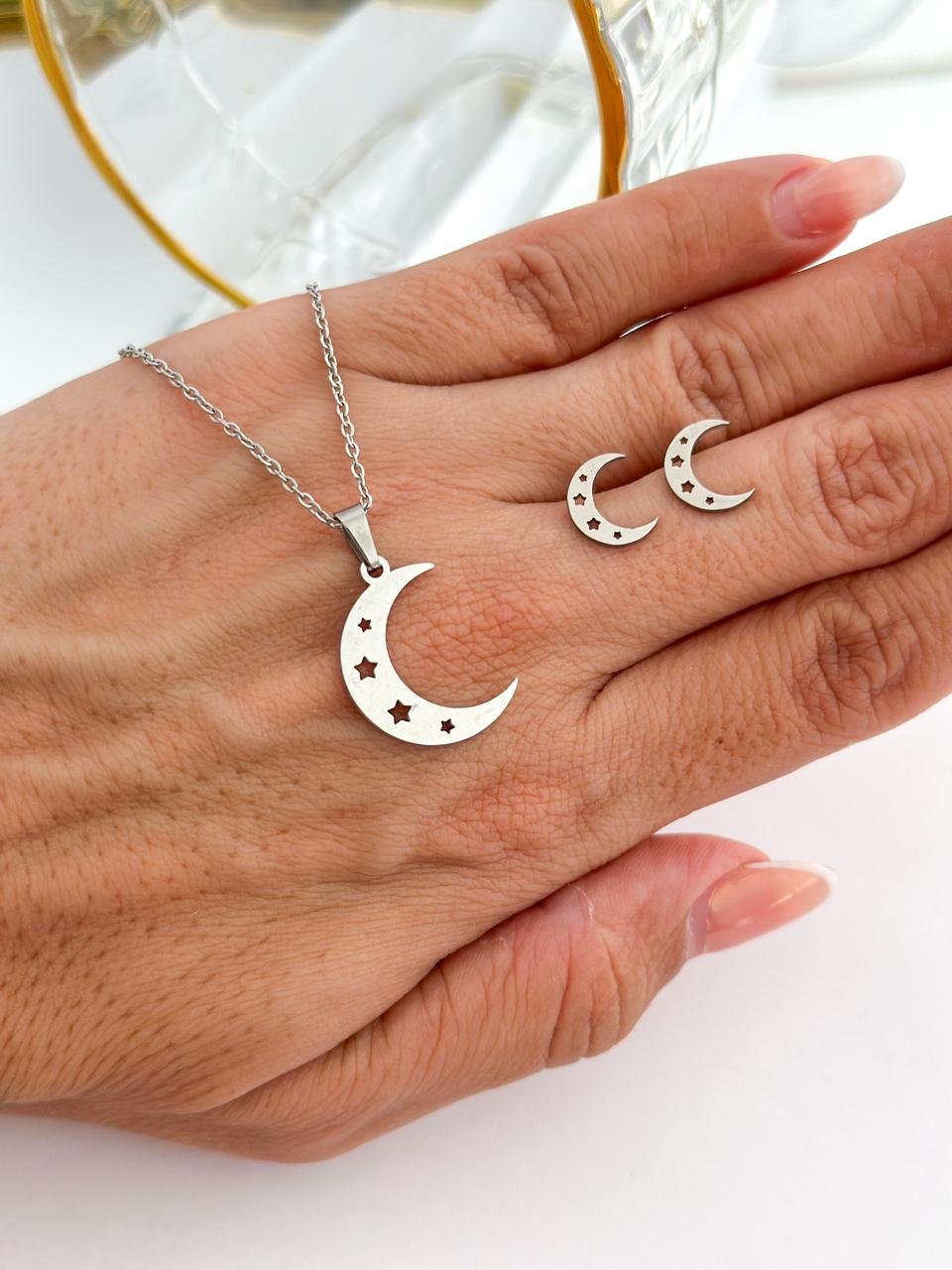 Conjunto Aço Inox Lua Prata  