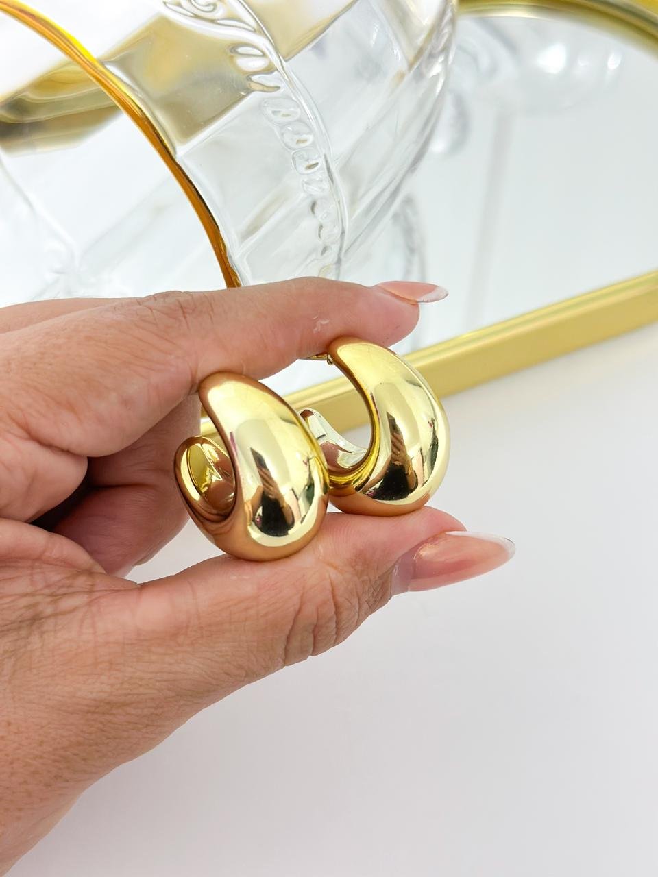 Brinco Folheado Robusto Dourado 