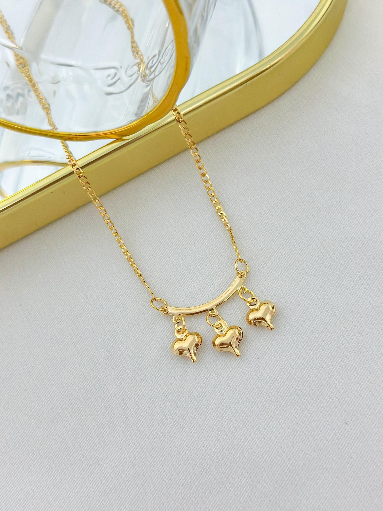 Chocker  Folheada Elo Groumet E Coração Dourado 