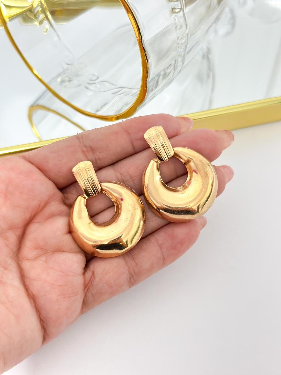 Brinco Folheado Pendurado Dourado 