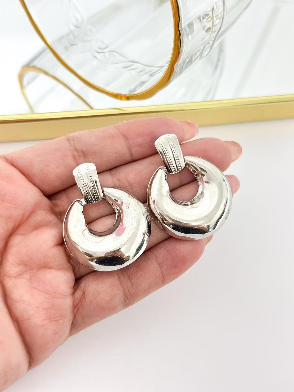 Brinco Folheado Pendurado Prata 