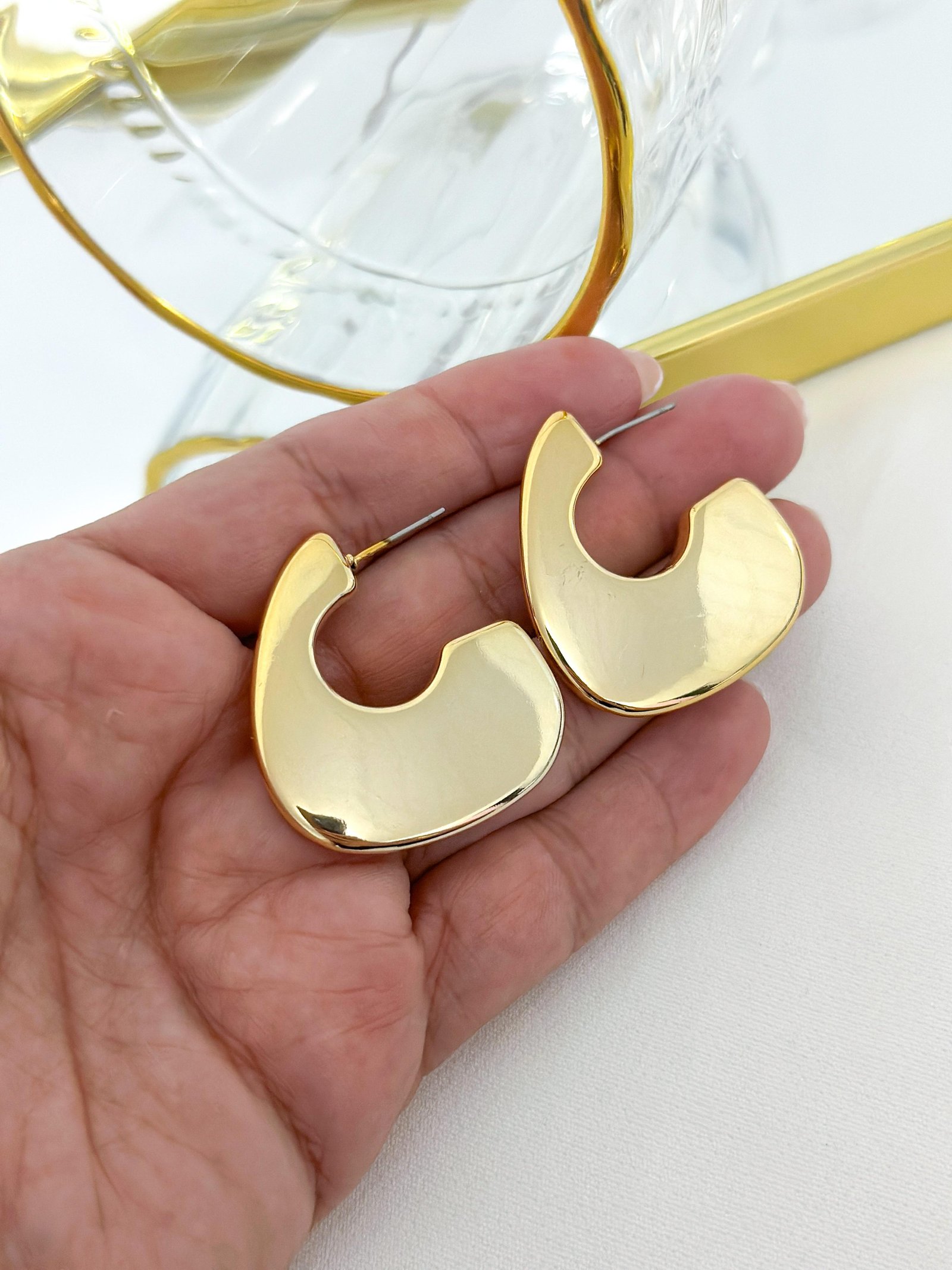 Brinco Folheado C Plast Dourado 