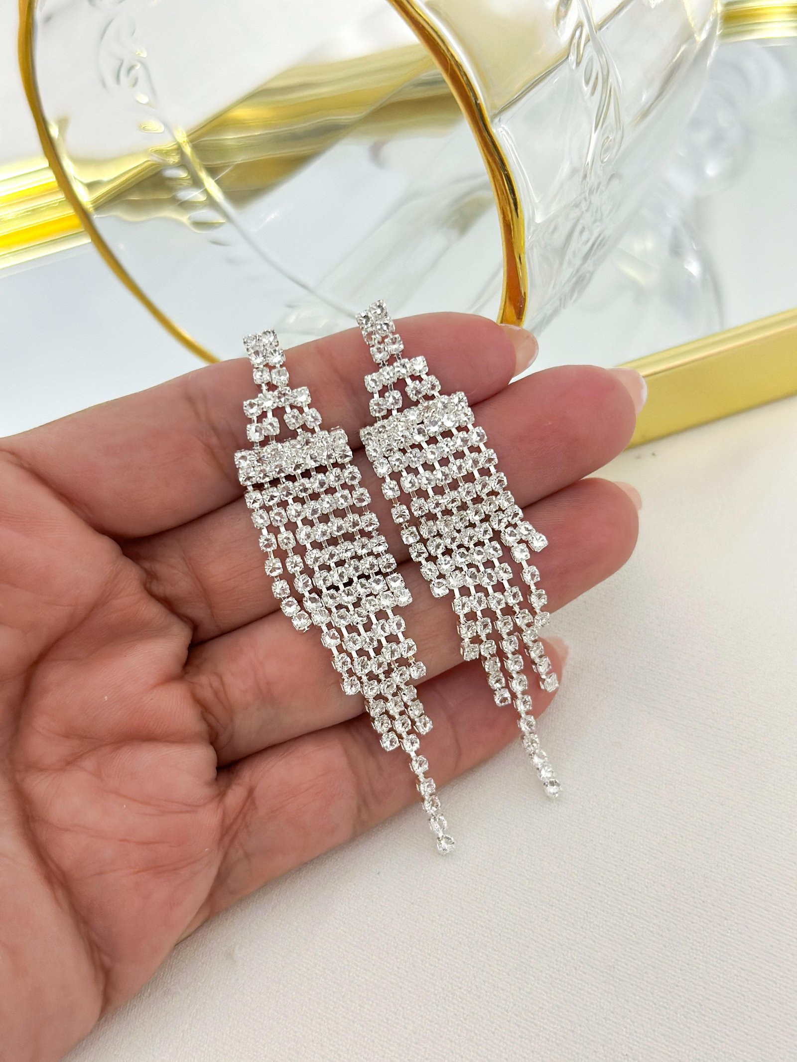 Brinco Folheado Festa M Prata 	