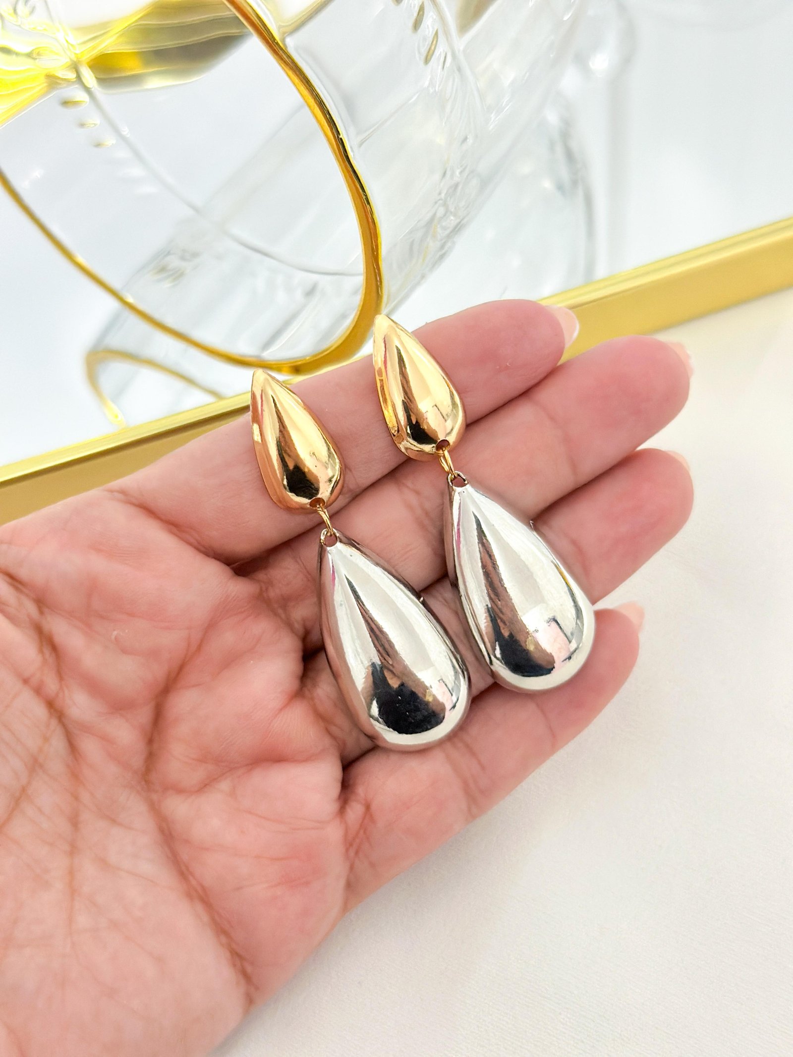 Brinco Folheado Misto Prata/dourado