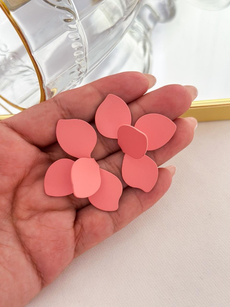 Brinco Flor Colorido Verão Nude