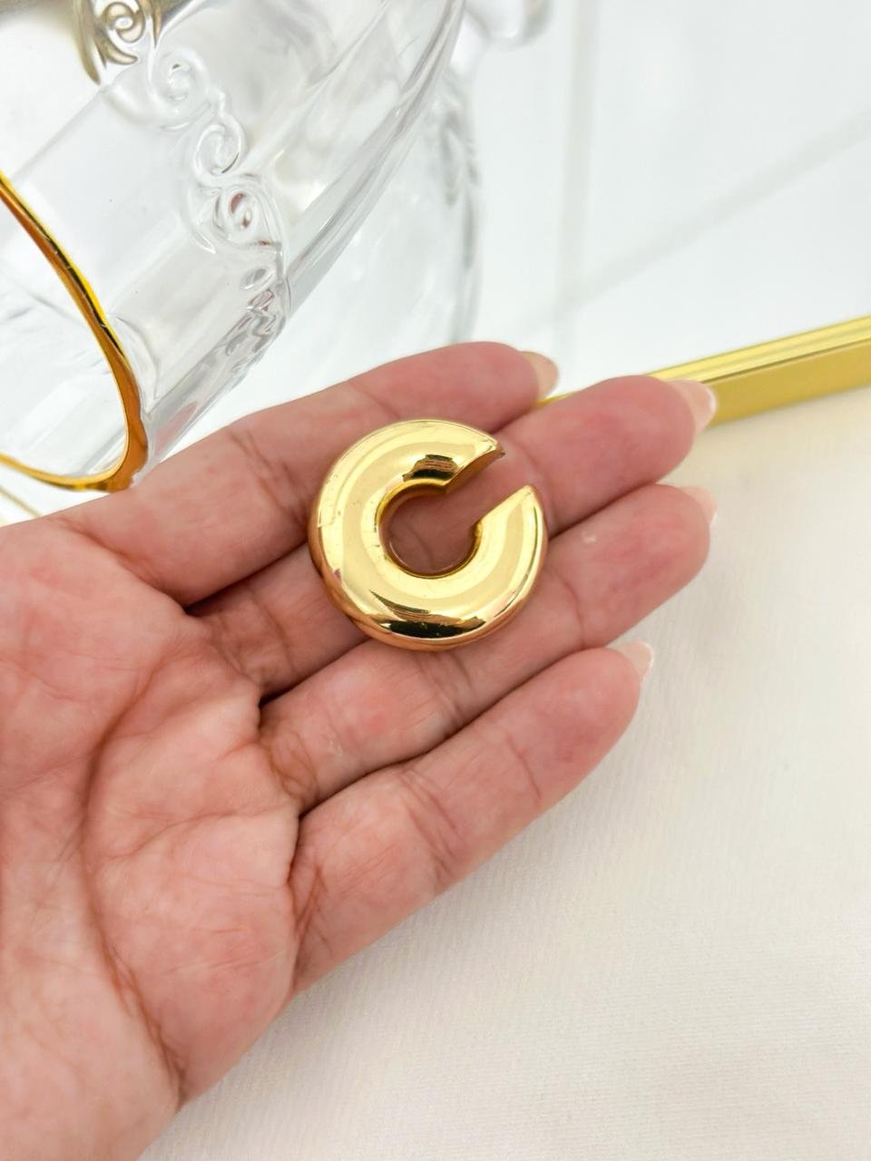 Brinco Fake Folheado Dourado 