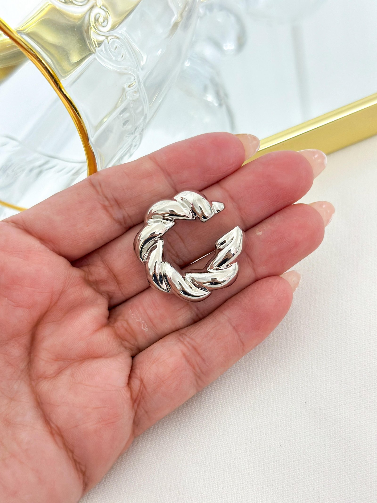 Brinco Fake Folheado Prata