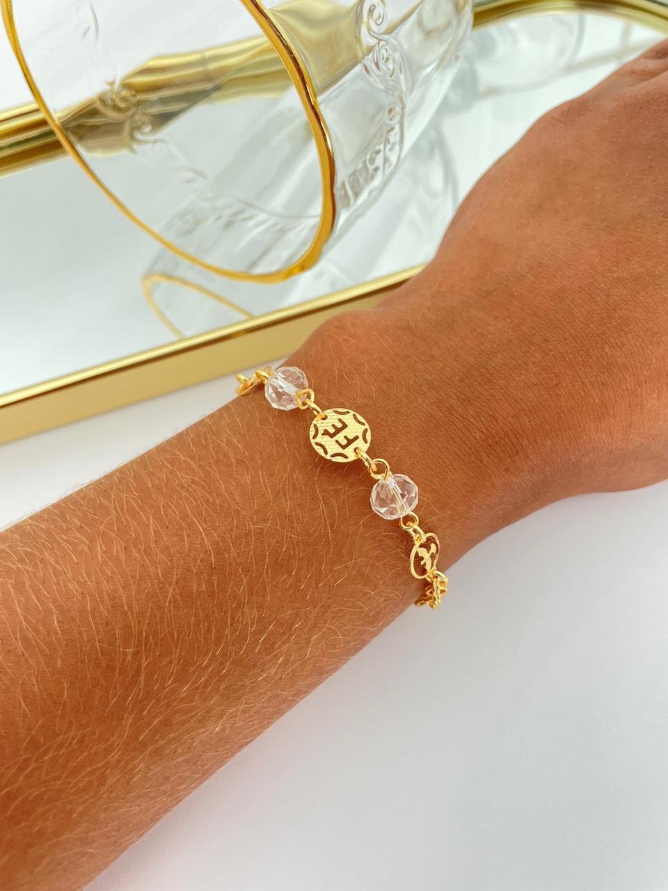 Pulseira Folheada Fé Dourada 