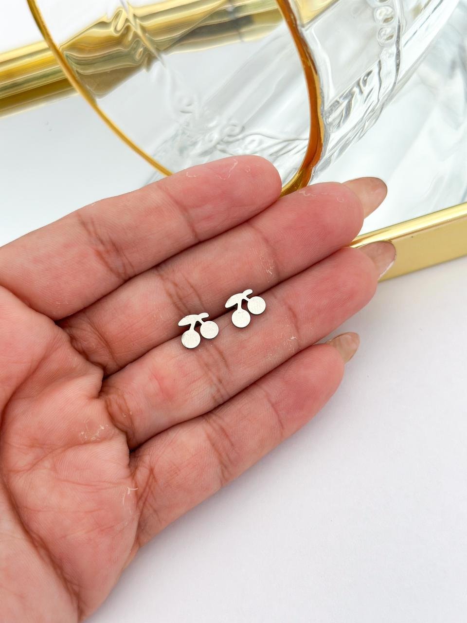 Brinco Estrela Trio Aço Inox P Prata 