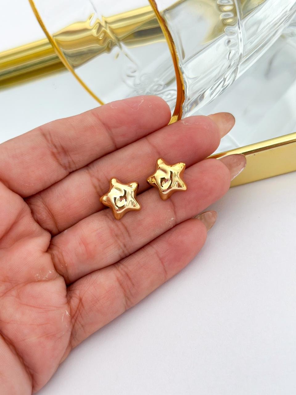 Brinco Folheado Estrela 